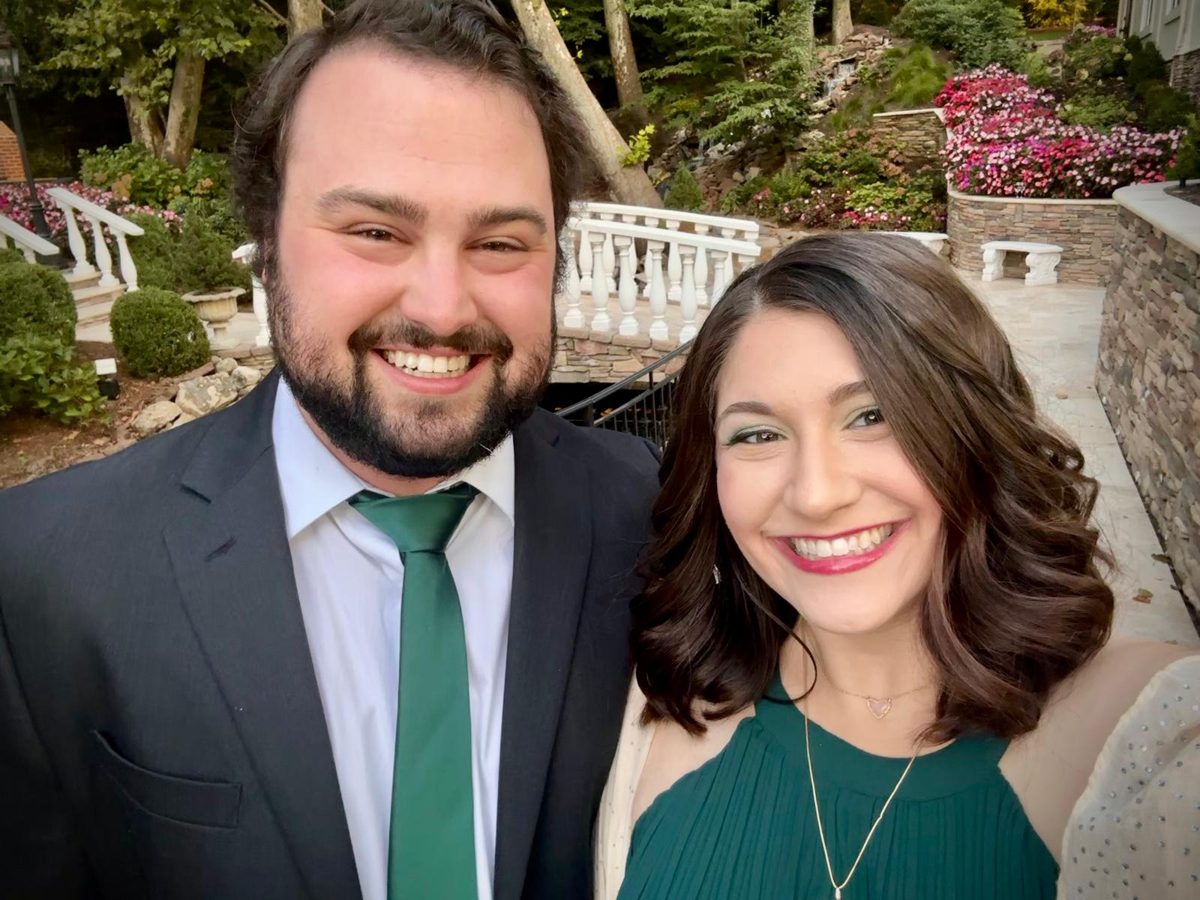 Val and her husband Joe dressed up for an event